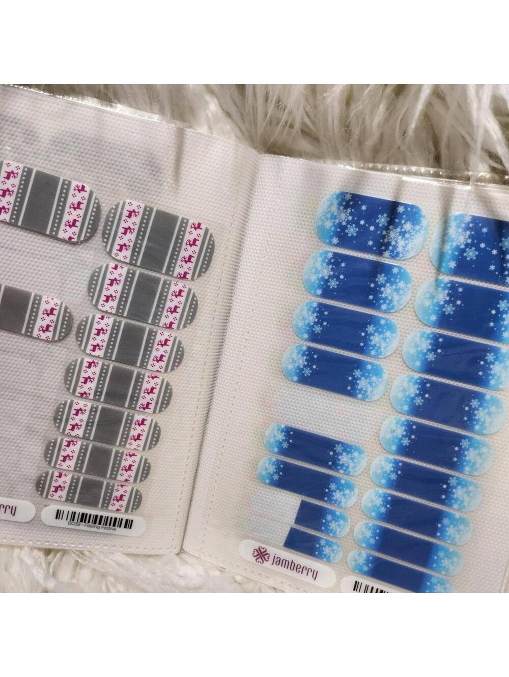 Bundle of 15 Jamberry Nail Wraps in Storage Binder